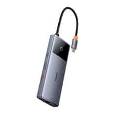 BASEUS Vozlišče 6v1 Baseus Metal Gleam 2 Series, USB-C na 2xUSB 3.0 +USB-C + HDMI + USB-C PD + Ethernet RJ45