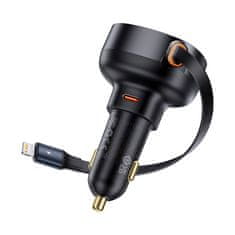 BASEUS Avtomobilski polnilec Baseus Enjoyment Pro s kablom lightning + USB-C , 55 W (črn)