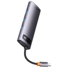 BASEUS Vozlišče 8w1 Baseus StarJoy Metal Glam Series, USB-C do HDMI + 3 x USB 3.0 + USB-C PD + RJ45 + SD/TF