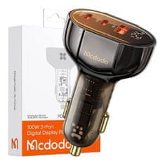 Mcdodo Avtomobilski polnilec Mcdodo CC-2310, 2xUSB-C + USB-A, z zaslonom, 100 W