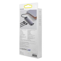 BASEUS Vozlišče USB-C 12in1 Baseus Metal Gleam Series Grey