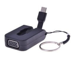 PremiumCord Adapter USB 3.1 Type-C moški proti VGA ženski, izvlečni kabel in obesek za ključe