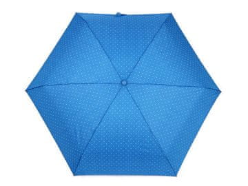 Zložljiv mini dežnik s pikami - svetlo modra