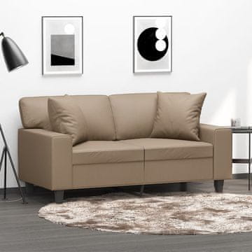 Vidaxl vidaXL Dvosed z blazinami, kapučino, 120 cm, umetno usnje