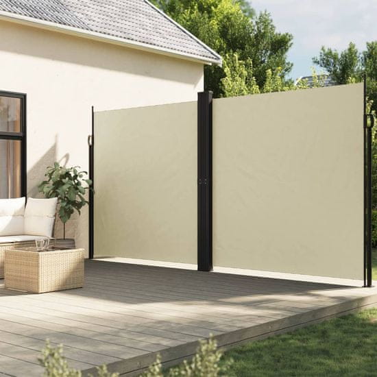 shumee Zložljiva stranska tenda krem 220x1000 cm