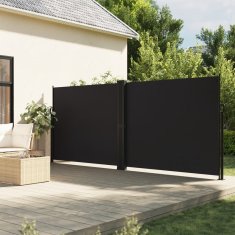 shumee Zložljiva stranska tenda črna 160x1200 cm