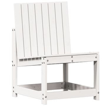 Vidaxl Vrtni stol bel 50,5x55x77 cm trdna borovina