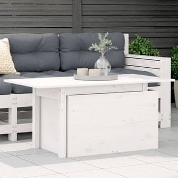 Vidaxl vidaXL Vrtna miza bela 100x50x75 cm masivni borov les