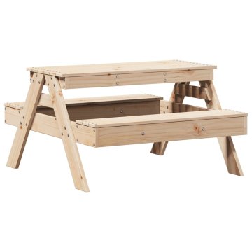 Vidaxl Piknik miza za otroke 88x97x52 cm trdna borovina