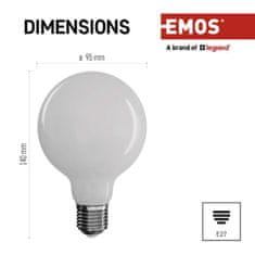 Emos Filament Globe LED žarnica, E27, nevtralno bela