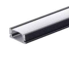 Optonica ALU profil za LED trak ČRN+mlečen pokrov 2m NADGRADNI - 5kom komplet