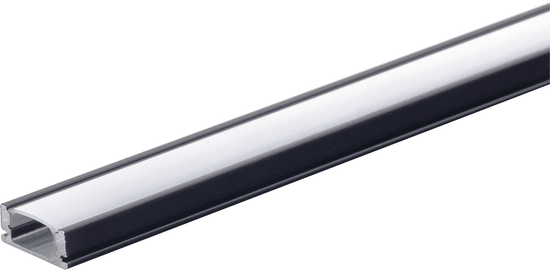 Optonica ALU profil za LED trak ČRN+mlečen pokrov 2m NADGRADNI - komplet
