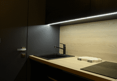 Optonica ALU profil za LED trak ČRN+mlečen pokrov 2m NADGRADNI - komplet