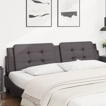 Vidaxl vidaXL Blazina za vzglavje, siva, 200 cm, umetno usnje