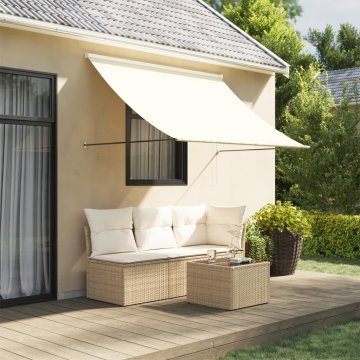 shumee Zložljiva tenda krem 200x150 cm tkanina in jeklo