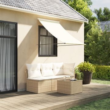 shumee Zložljiva tenda krem 150x150 cm tkanina in jeklo