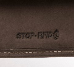 Peterson Usnjena denarnica z zaponko in zaščito kartic RFID