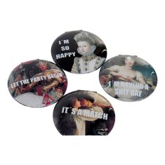 DKD Home Decor Žepno ogledalo DKD Home Decor aluminij (4 kosi)