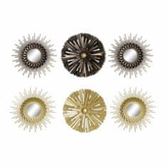 DKD Home Decor Stensko ogledalo DKD Home Decor Crystal Golden Light Copper Karton polipropilen (25 x 3 x 25 cm) (3 kosi) (2 kosa)