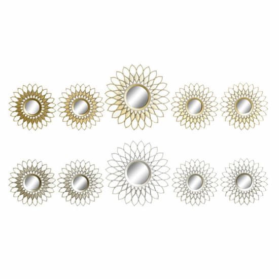 DKD Home Decor Komplet ogledal DKD Home Decor Wall Champagne Crystal polipropilen Golden (2 kosa) (35 x 2 x 35 cm)