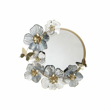 DKD Home Decor Zrcalo DKD Home Decor Metal Flowers Golden (65 x 8 x 72 cm)
