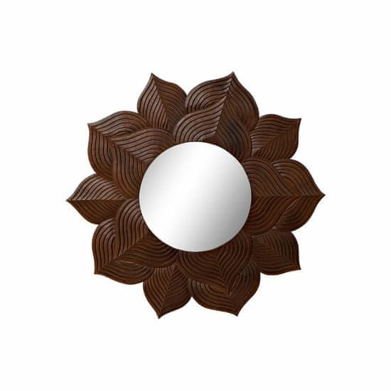 DKD Home Decor Stensko ogledalo DKD Home Decor Flower Crystal White MDF Wood Stripped (90 x 2,5 x 90 cm)