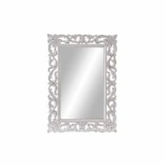 DKD Home Decor Stensko ogledalo DKD Home Decor Beli les Kristal MDF Les Cvetlični 40,5 x 1,5 x 59 cm