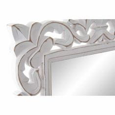 DKD Home Decor Stensko ogledalo DKD Home Decor Beli les Kristal MDF Les Cvetlični 40,5 x 1,5 x 59 cm