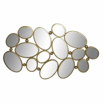 DKD Home Decor Stensko ogledalo DKD Home Decor Zlati kovinski MDF les (101 x 3 x 60,5 cm)