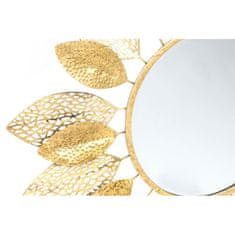 DKD Home Decor Stensko ogledalo DKD Home Decor Multicolor Golden Metal Crystal List rastline 91 x 3,5 x 91 cm
