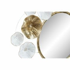 DKD Home Decor Stensko ogledalo DKD Home Decor Crystal Golden Metal White Flowers (60 x 5 x 60 cm)