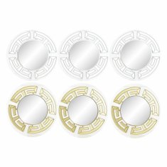 DKD Home Decor Komplet ogledal DKD Home Decor Golden Silver polipropilen (25 x 1,5 x 25 cm) (2 kosa)