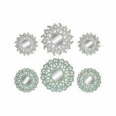 DKD Home Decor Komplet ogledal DKD Home Decor Crystal Blue Golden White Indian Man karton polipropilen (35 x 2 x 35 cm) (2 enoti)