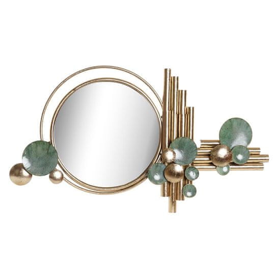 DKD Home Decor Stensko ogledalo DKD Home Decor Crystal Golden Metal Green (89,5 x 9 x 51 cm)