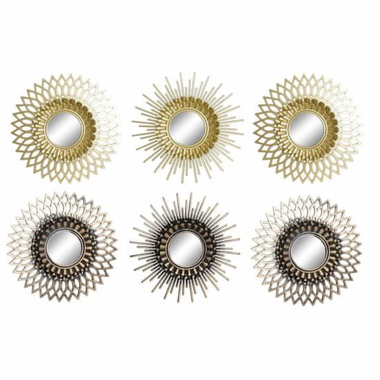 DKD Home Decor Stensko ogledalo DKD Home Decor Crystal Golden Copper PP karton 2 enoti (25 x 3 x 25 cm)