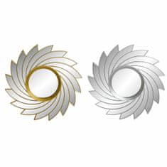 DKD Home Decor Stensko ogledalo DKD Home Decor Zrcalo Silver Golden PP 2 enoti Spirale (50 x 3 x 50 cm)