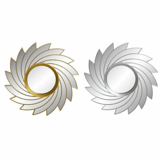 DKD Home Decor Stensko ogledalo DKD Home Decor Zrcalo Silver Golden PP 2 enoti Spirale (50 x 3 x 50 cm)