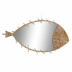 DKD Home Decor Stensko ogledalo DKD Home Decor Zrcalo iz naravnega ratana Riba (53 x 3 x 29 cm)