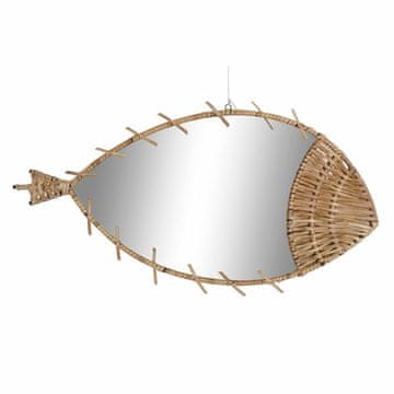 DKD Home Decor Stensko ogledalo DKD Home Decor Zrcalo iz naravnega ratana Riba (53 x 3 x 29 cm)