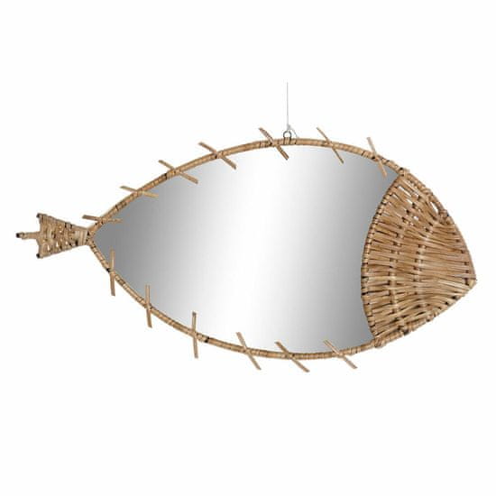 DKD Home Decor Stensko ogledalo DKD Home Decor Zrcalo iz naravnega ratana Riba (53 x 3 x 29 cm)