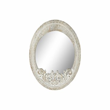 DKD Home Decor Stensko ogledalo DKD Home Decor MDF White Mango wood (66 x 4 x 90 cm)