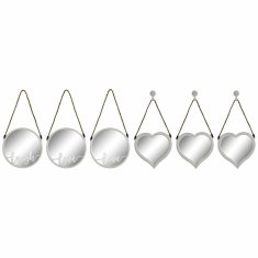DKD Home Decor Stensko ogledalo DKD Home Decor Crystal White PP 2 enoti (25 x 2 x 25 cm)