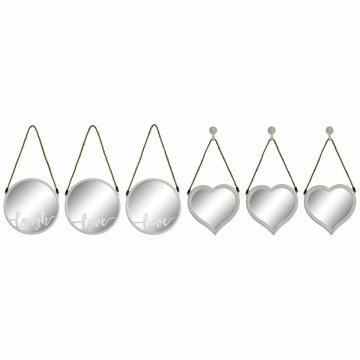 DKD Home Decor Stensko ogledalo DKD Home Decor Crystal White PP 2 enoti (25 x 2 x 25 cm)