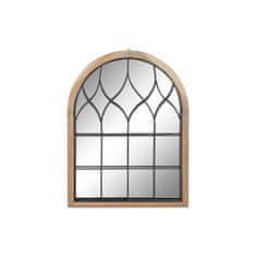 DKD Home Decor Stensko ogledalo DKD Home Decor Ogledalo Črna kovina Les Rjava okna Aluminij Koča (58 x 3 x 78 cm)
