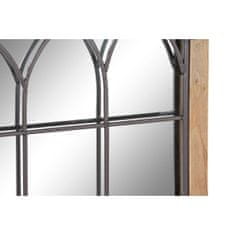 DKD Home Decor Stensko ogledalo DKD Home Decor Ogledalo Črna kovina Les Rjava okna Aluminij Koča (58 x 3 x 78 cm)