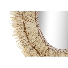 DKD Home Decor Stensko ogledalo DKD Home Decor Crystal Natural Raffia (40 x 2 x 40 cm)