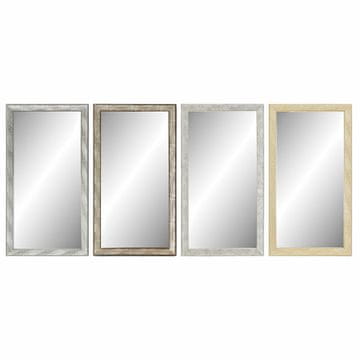 DKD Home Decor Stensko ogledalo DKD Home Decor Crystal Natural Grey Brown White PS 4 enote List rastline (36 x 2 x 66 cm)