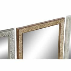 DKD Home Decor Stensko ogledalo DKD Home Decor Crystal Natural Grey Brown White PS 4 enote List rastline (36 x 2 x 66 cm)