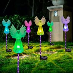 Netscroll Solarna svetilka v obliki angela, vrtna solarna svetilka, ki bo popestrila vaš vrt, potko ali teraso, vrna solarna luč je večbarvna, vodooporna, 8-10ur svetlobe, avtomatski priklop, Angels
