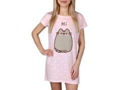 sarcia.eu Pusheen Roza, ženska spalna majica s pikami, bombažna spalna srajca XS